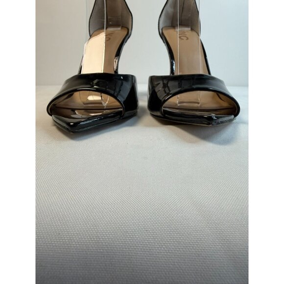 INC Jerloni Womens Size 8.5 Black Patent Chunky Chain Ankle Strap High Heel - Picture 5 of 14